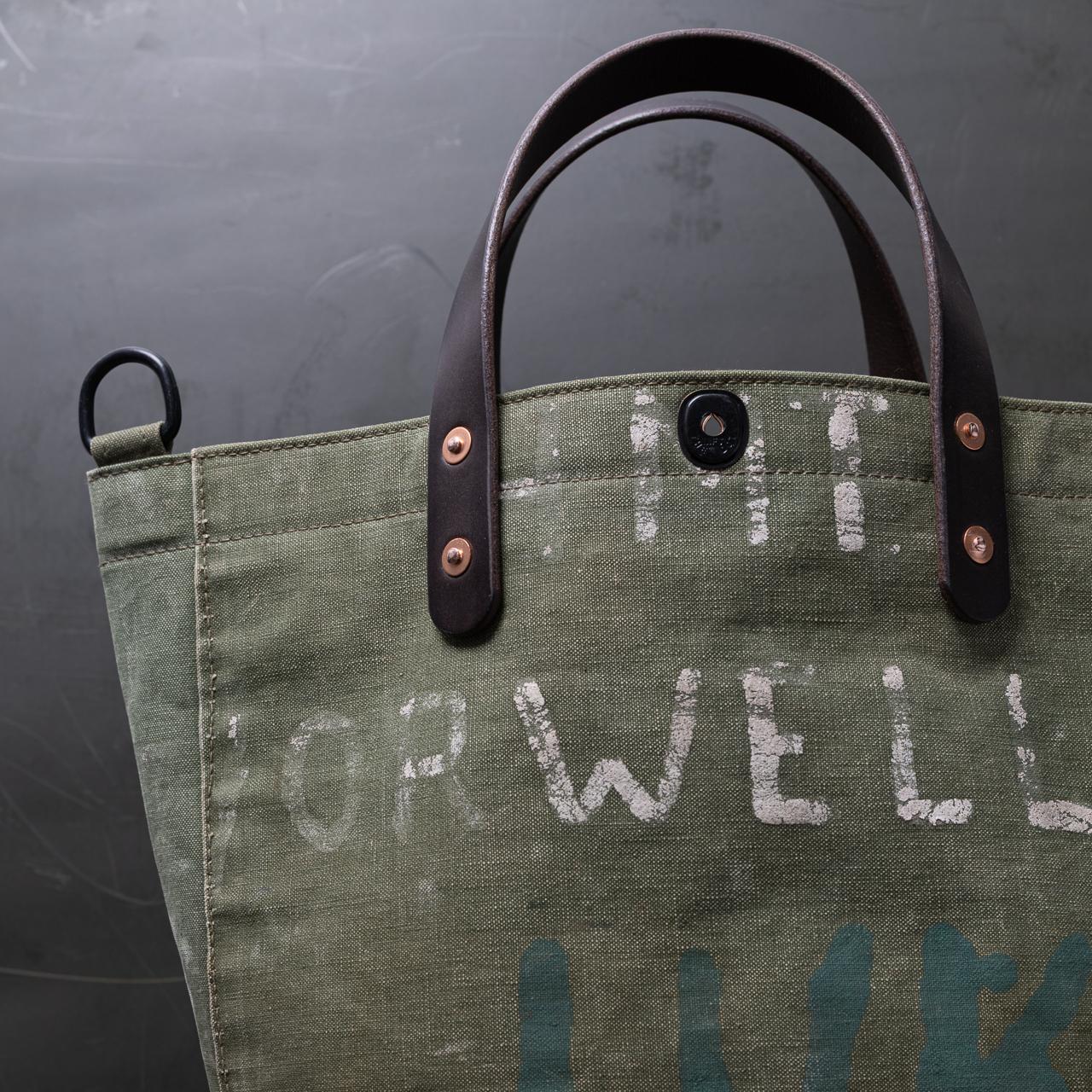 40's イギリス軍RASCヴィンテージキャンバストートバッグ丸底 IND1738 | 3枚目